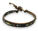 Wrap Bracelet, Power Gemstone Leather Bracelet, Single leather wrap gemstone bracelet-Power Bracelet