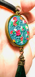 Polymer Clay Floral Sculpted Necklace