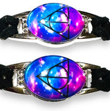 Suede and glass Design Bracelet
