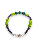 Beaded Amethyst, Turquoise and Agate Bracelet - Janine Design