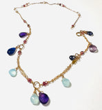 Gold and Gemstone Bracelet That Turns Into A Necklace