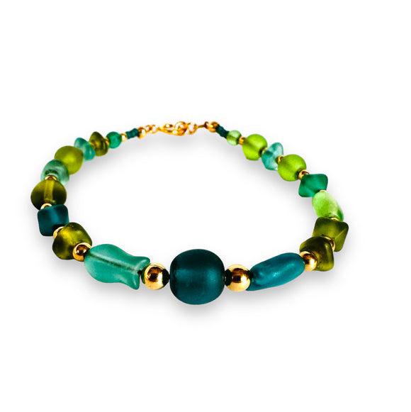 Sea Glass Inspired Beaded Bracelet