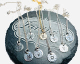 Initial Necklace , Sterling Silver Necklace, Letter Necklace, Family Necklace - Janine Design