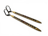 long 1920's style earrings-brass and cryatal