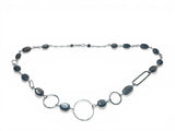 Sterling Silver Link Moonstone Necklace - Janine Design