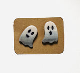 Ghost Earrings/ Clay Earrings, Halloween Earrings