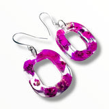 Pressed Flower Earrings/Real Flower Earrings/Resin Flower - Janine Design
