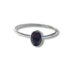 Oval Tourmaline Ring black tourmaline on silver