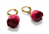 Real Rose Earrings - Janine Design
