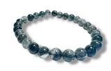 Gemstone and Nut Bead Stretch Bracelets grey stones