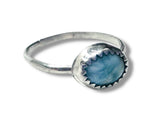Larimar Ring – "Tides of Serenity” , Size 8 ring ocean blue oval stone