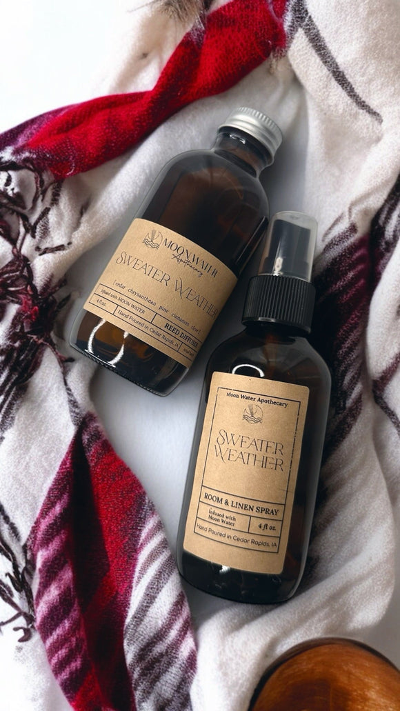 Sweater Weather - ROOM SPRAY & REED DIFFUSER -- Autumn Leaves Scent, by Moon Water Apothecary - Janine Design