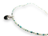 Dainty Beaded Gemstone Necklace-Flat Teardrop - Janine Design