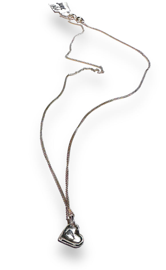 Tiny Silver Heart Charm Necklace, Heart necklace