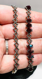 Tiny Woven Crystal Bracelet/7.5” bracelet - Janine Design