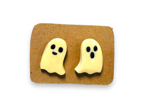 Ghost Earrings/ Clay Earrings, Halloween Earrings