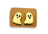 Ghost Earrings/ Clay Earrings, Halloween Earrings