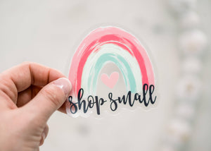 Shop Small Clear, Vinyl Sticker, 3x3 in - Janine Design
