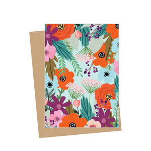 Mini Floral Blank, Folded Enclosure Cards