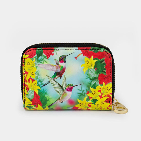 Hummingbird Red Zippered Wallet - Janine Design