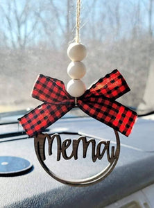 Wholesale Mema Car Charm Ornament: Red Plaid