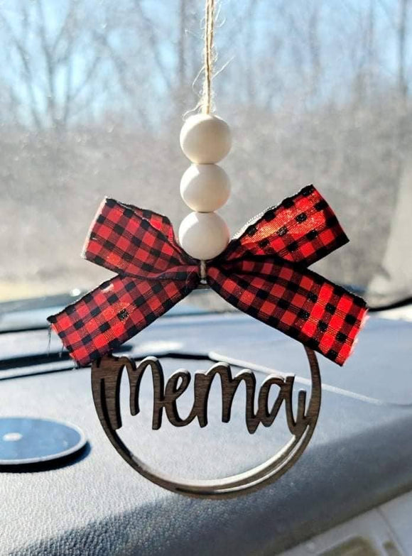 Wholesale Mema Car Charm Ornament: Red Plaid