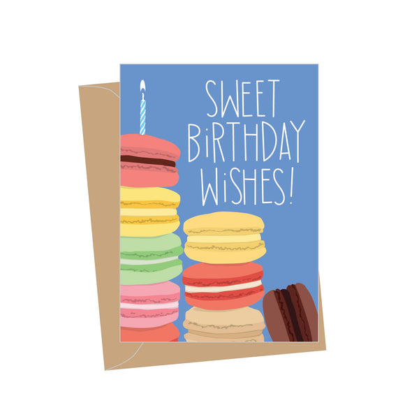 Mini Birthday Macaron, Folded Enclosure Cards