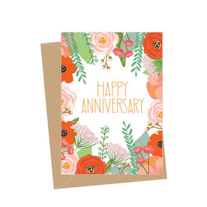 Mini Anniversary Floral, Folded Enclosure Cards - Janine Design
