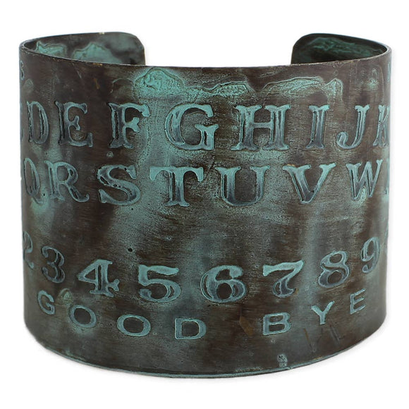 Etched Spirit Board Patina Cuff Bracelet - Janine Design