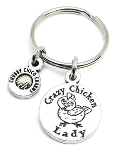 Crazy Chicken Lady Key Chain, key chain