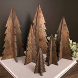 Large-Wood 3D Stained Trees Holiday Christmas Decor - Janine Design