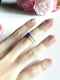 Lapis Lazuli Ring, Adjustable Silver Ring, Sterling Open Ring- adjustable from. Size 6-8 - Janine Design