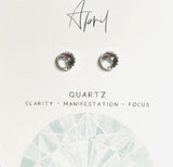 Birthstone Studs, Silver Studs, Genuine Gemstone Studs, birthday Gifts - Janine Design