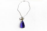 Blue Teardrop Necklace, Blue Quartz Necklace - Janine Design