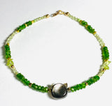 Cat Donation Bracelet/ -green emerald and peridot