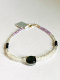 Cat Donation Bracelet/purple amethyst and moonstone