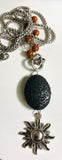 Aromatherapy Necklace, Long Essential Oil Necklace - Sun and Sunstone
