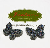 Glitter Resin Earrings, Heart Earrings, Butterfly Earrings, Star Earrings - Janine Design