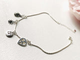 Silver Chain Anklet with Disk Charm, Silver Anklet, Summer Jeweler