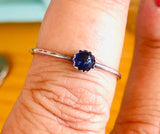 Iolite Gemstone Stacking Ring, Iolite Rings, Silver Ring, Promise Ring - Janine Design