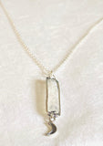 Moonstone Moon Long Layering Necklace, Moonstone Bar Necklace, Moonstone Necklace - Janine Design