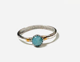 Larimar Texture Ring, Size 8 ring. Blue Ring, Larimar Ring, Gemstone Ring, Stacking Ring 