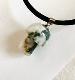Mushroom Necklace - Moss Agate Mushroom Pendant