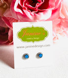 Opal Studs/ October Birthstone Studs - Janine Design