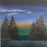 Painting on Canvas “Forest Dawn” -acrylic on canvas