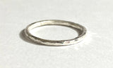 Silver Band, Hammered Silver Band Ring, Silver Texture Ring, Silver Ring - 9.75