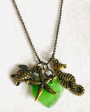 Sea Glass and Sea Creature Necklace 