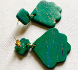 Spring Green Earrings/Shell design drop Earrings