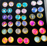 Sparkle Stud Earrings / Affordable Gifts - Assorted Colors