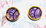 Sparkle Stud Earrings / Affordable Gifts -Purple Design